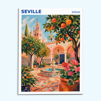 Seville, Spain Travel Poster | Paint by Numbers Kit