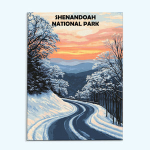 Shenandoah-Nationalpark, Winter | Malen nach Zahlen-Set