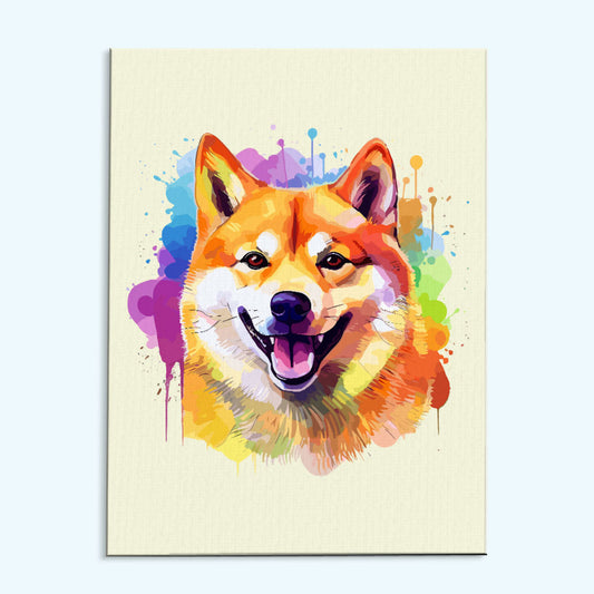 Shiba Inu - Colorful Dog | Paint by Numbers Kit