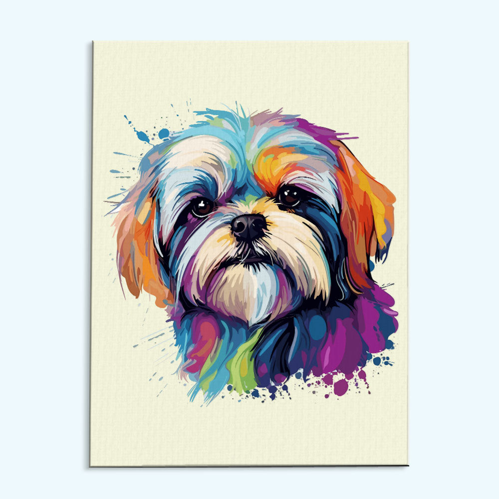 Shih Tzu - Colorful Dog | Paint by Numbers Kit