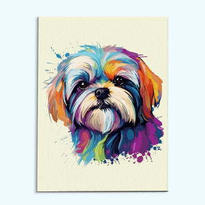 Shih Tzu – Bunter Hund | Malen nach Zahlen Set