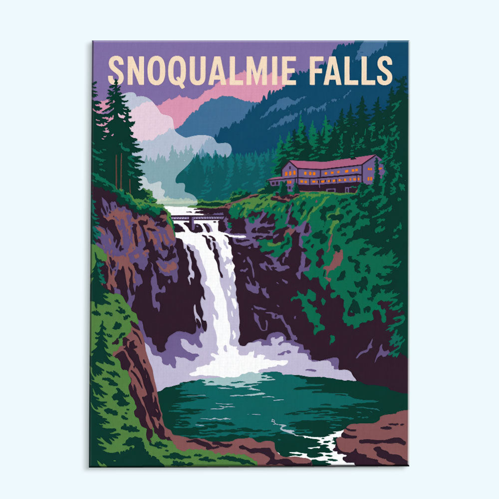 Snoqualmie Falls - U.S. Waterfalls | Paint by Numbers Kit