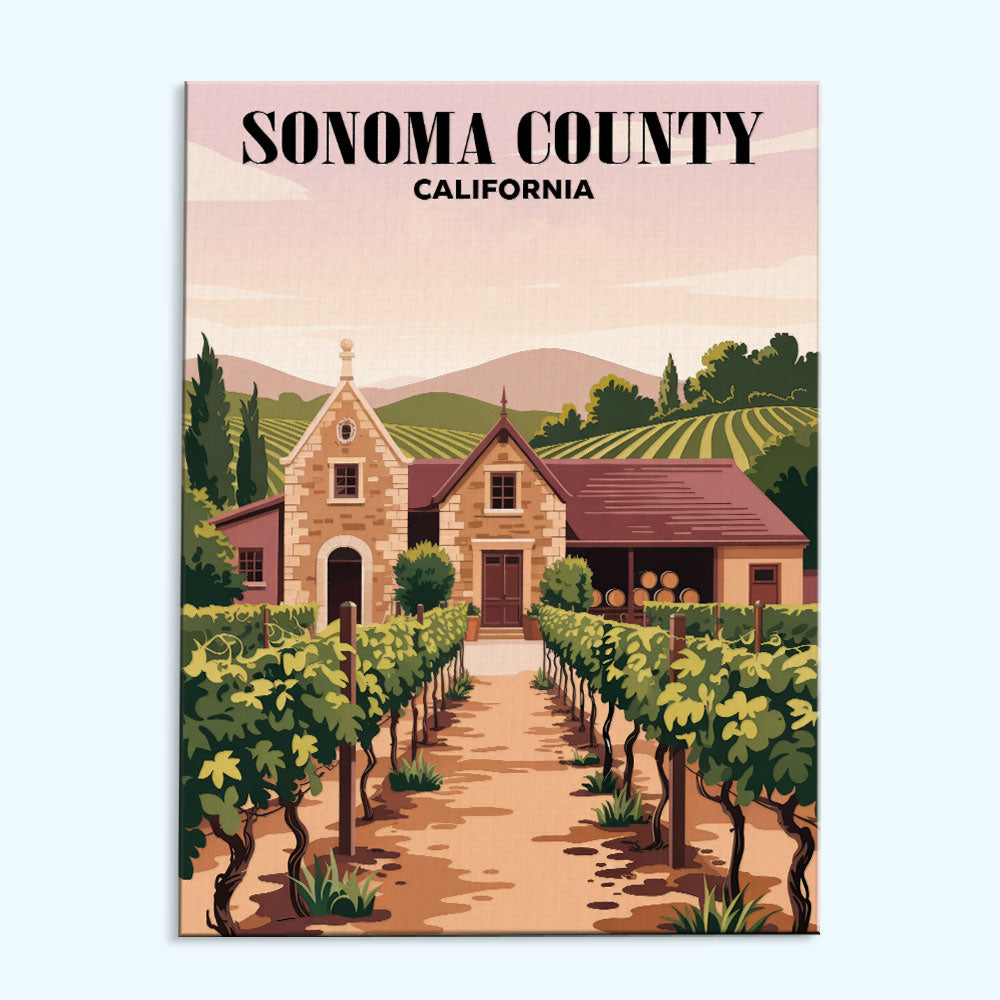Sonoma County Wineries, California | Paint by Numbers Kit