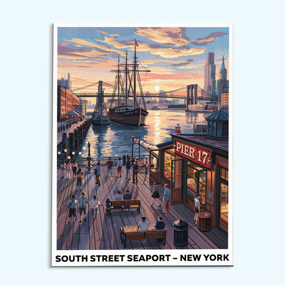 South Street Seaport, New York | US Landmark | Paint by Numbers Kit