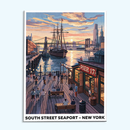 South Street Seaport, New York | US Landmark | Paint by Numbers Kit