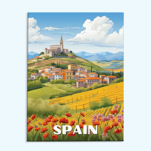 Spanien Reiseposter | Malen nach Zahlen Set