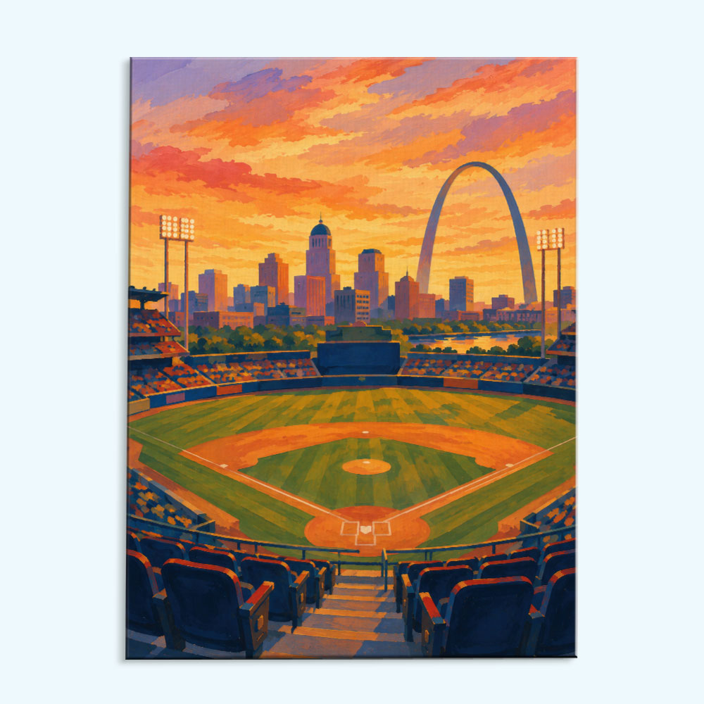 St. Louis Arch Skyline Ballpark | Paint by Numbers Kit