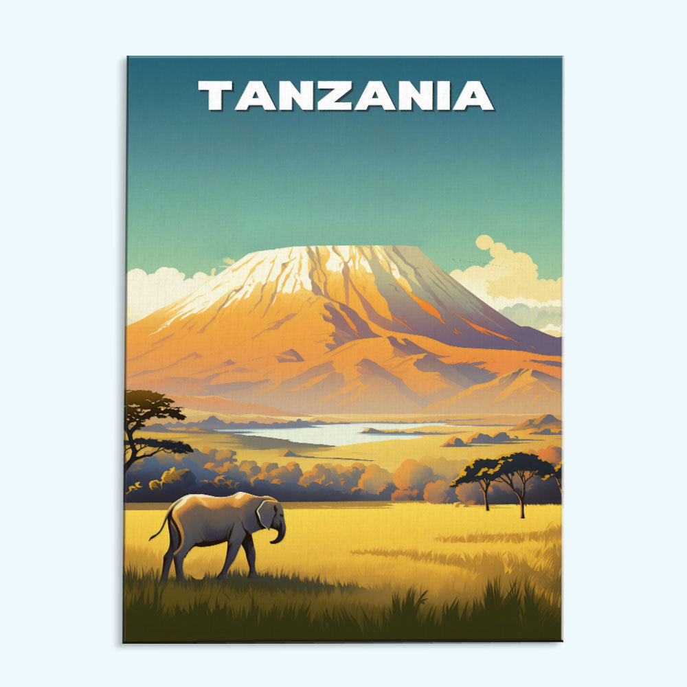Tanzania Travel Poster | Paint by Numbers Kit