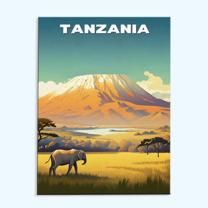 Tanzania Travel Poster | Paint by Numbers Kit