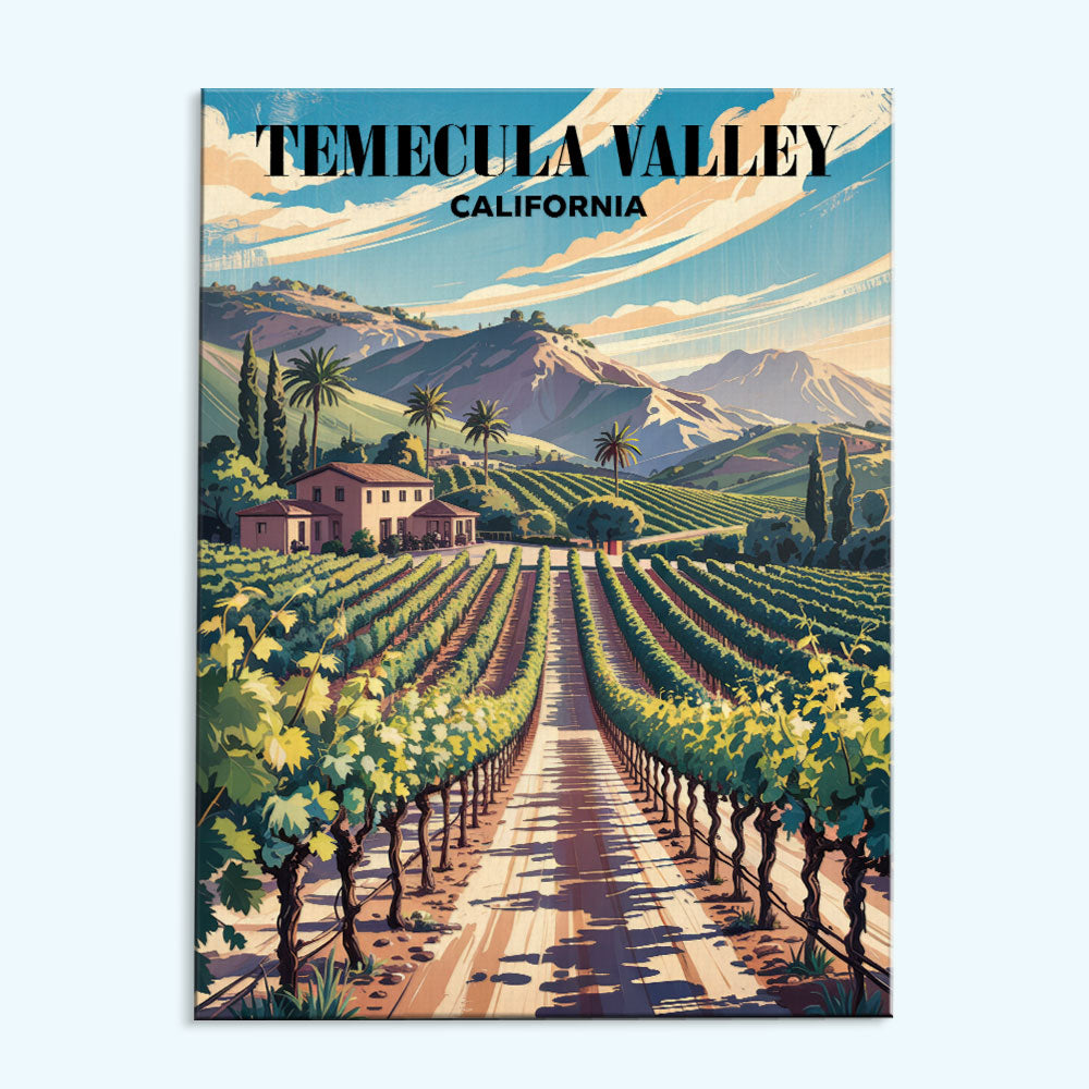 Weingüter im Temecula Valley, Kalifornien | Malen nach Zahlen-Set