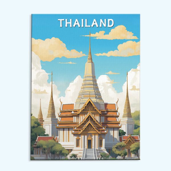 Thailand Reiseposter | Malen nach Zahlen Set