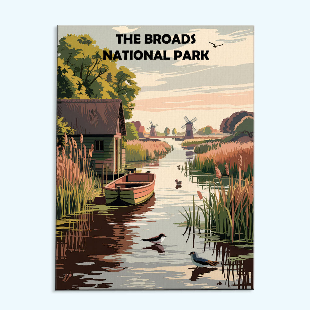 Der Broads-Nationalpark in Großbritannien | Malen nach Zahlen-Set