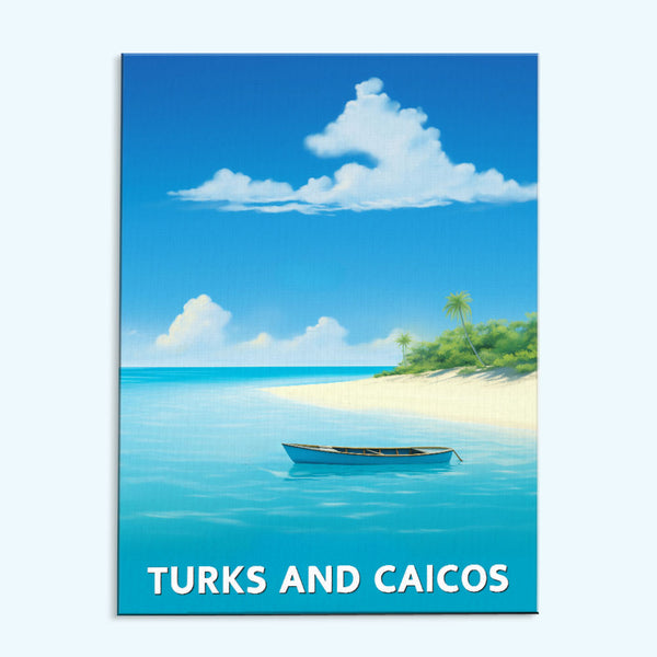 Turks and Caicos Travel Poster | Paint by Numbers Kit