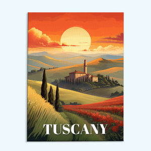 Tuscany Travel Poster | Paint by Numbers Kit