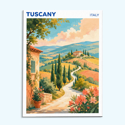 Tuscany, Italy Travel Poster | Paint by Numbers Kit