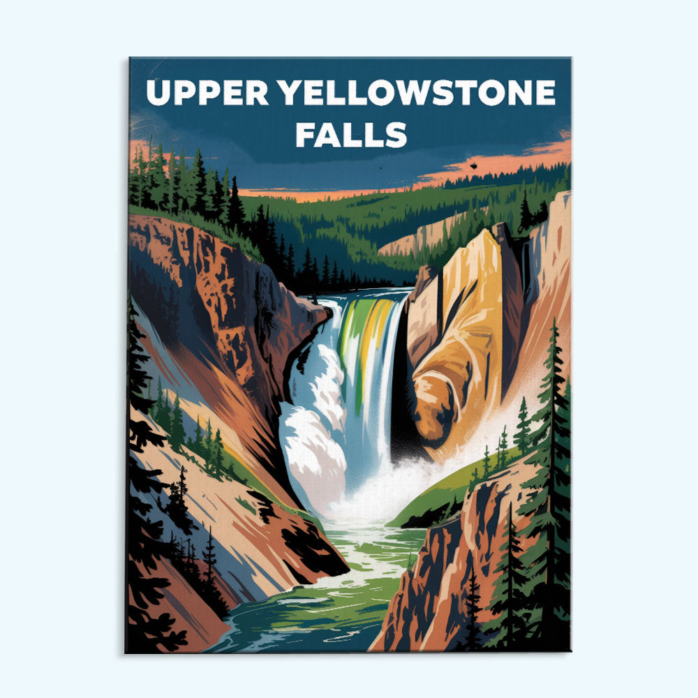 Upper Yellowstone Falls - U.S. Waterfalls | Paint by Numbers Kit