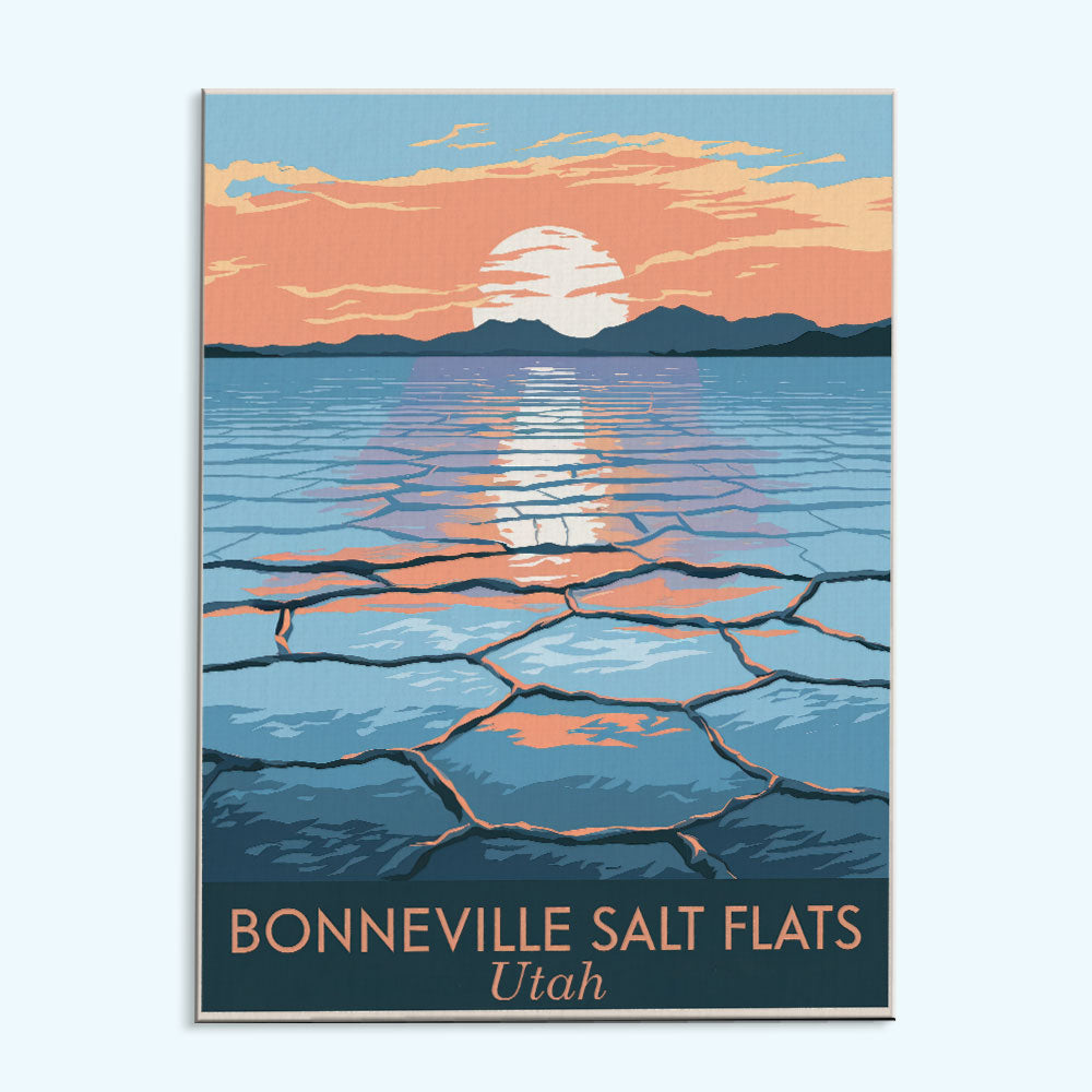 Utah - Bonneville Salt Flats | Paint by Numbers Kit