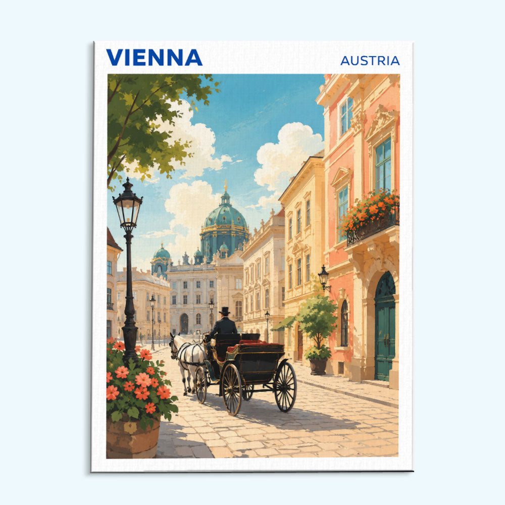 Vienna, Austria Travel Poster | Paint by Numbers Kit
