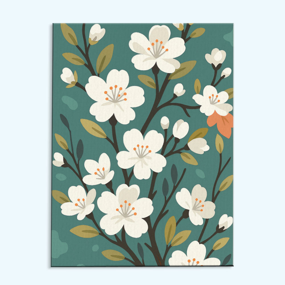 White Blossoms | Paint by Numbers Kit