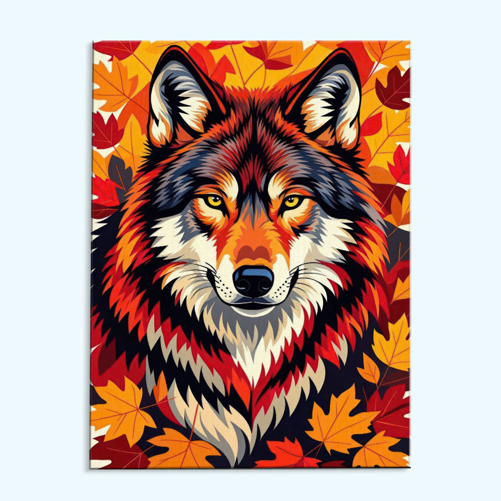 Autumn Wolf - Native American | Paint by Numbers Kit