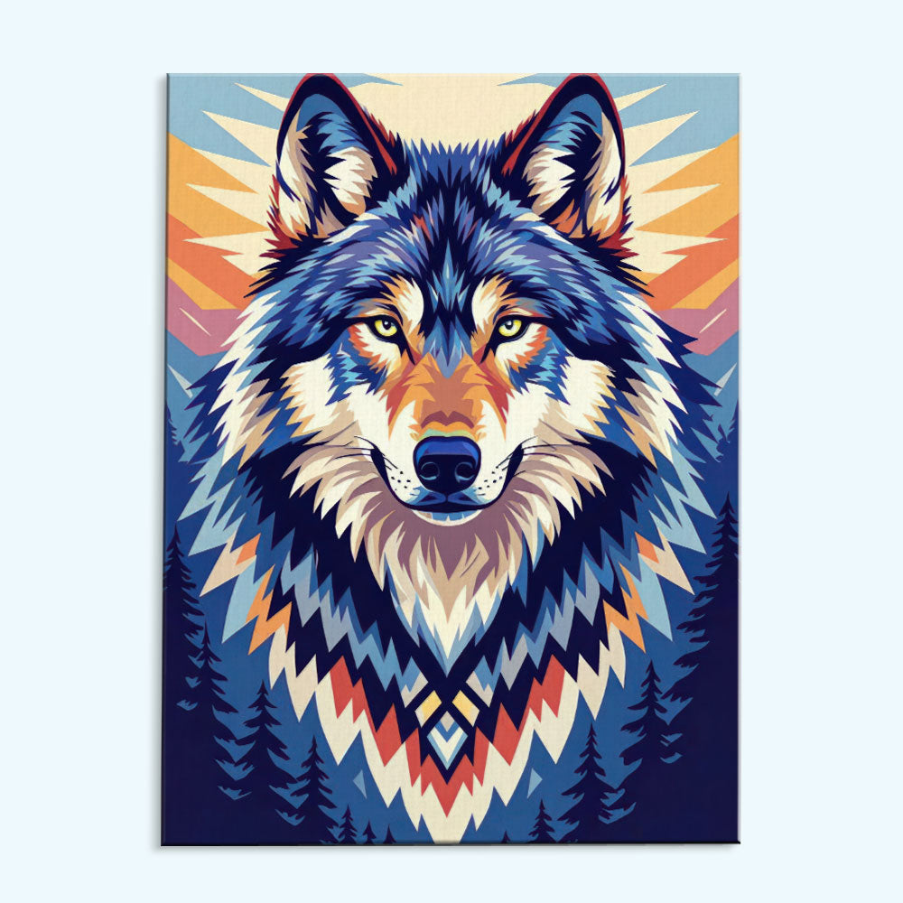 Twilight Wolf - Native American | Paint by Numbers Kit
