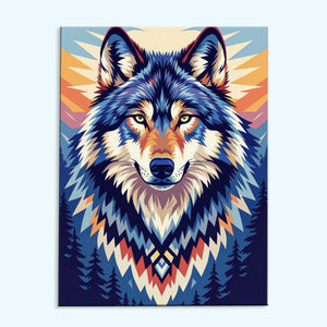 Twilight Wolf - Native American | Paint by Numbers Kit