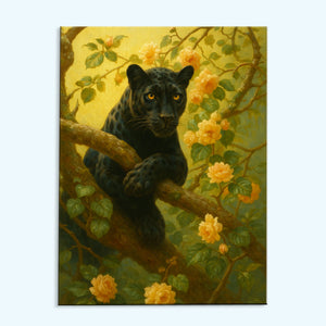 Panther Among Roses | Paint by Numbers Kit