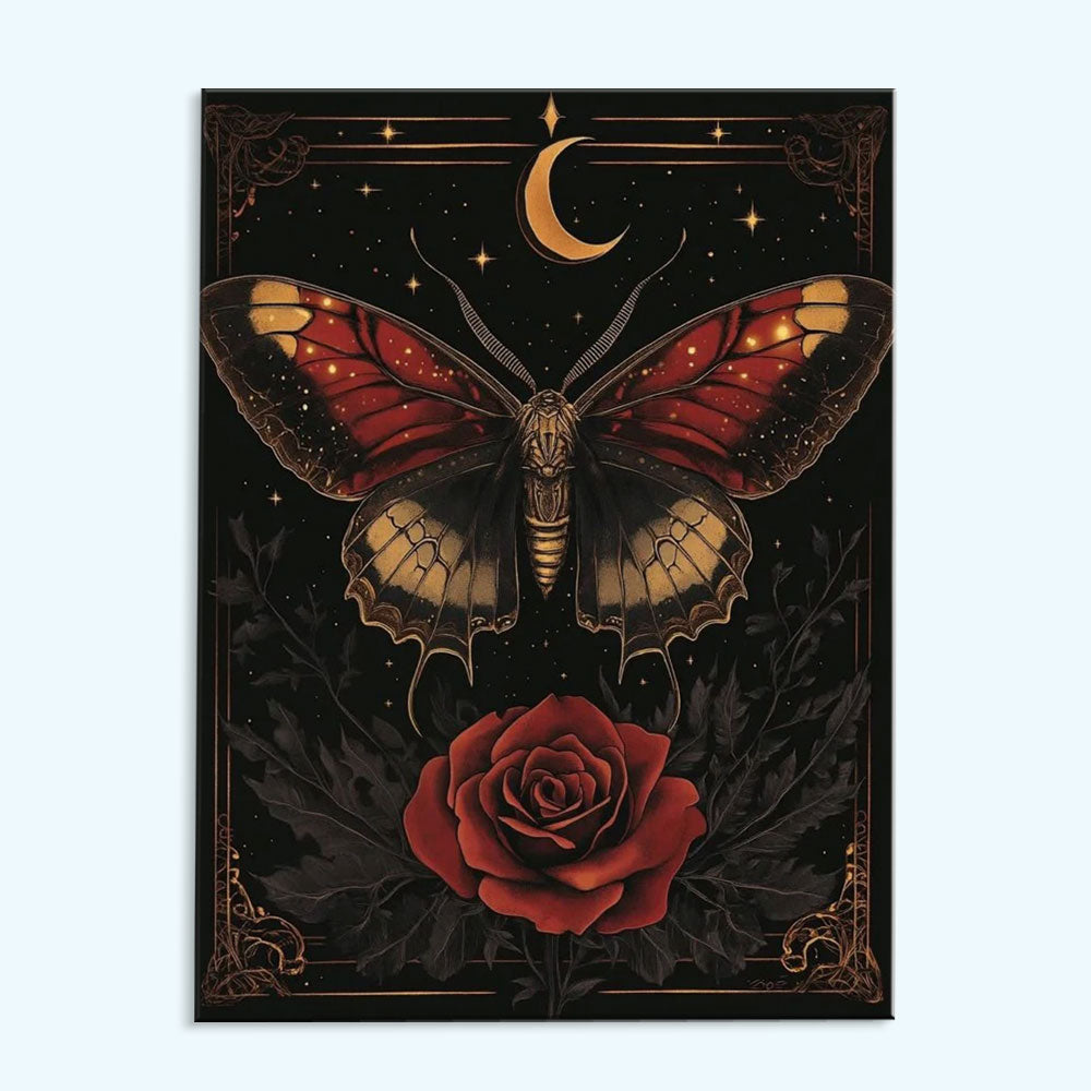 Black Butterfly and Rose | Paint by Numbers Kit