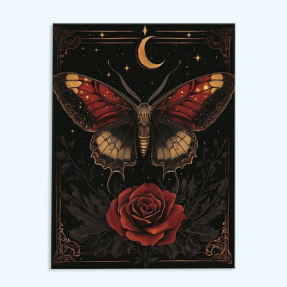 Black Butterfly and Rose | Paint by Numbers Kit