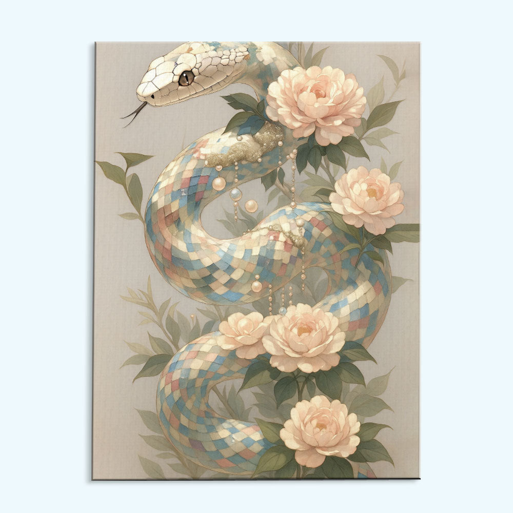 Mosaic Serpent in Bloom | Paint by Numbers Kit