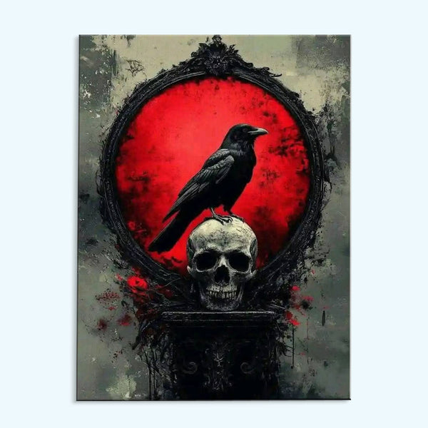 Raven and Skull in the Blood Glass