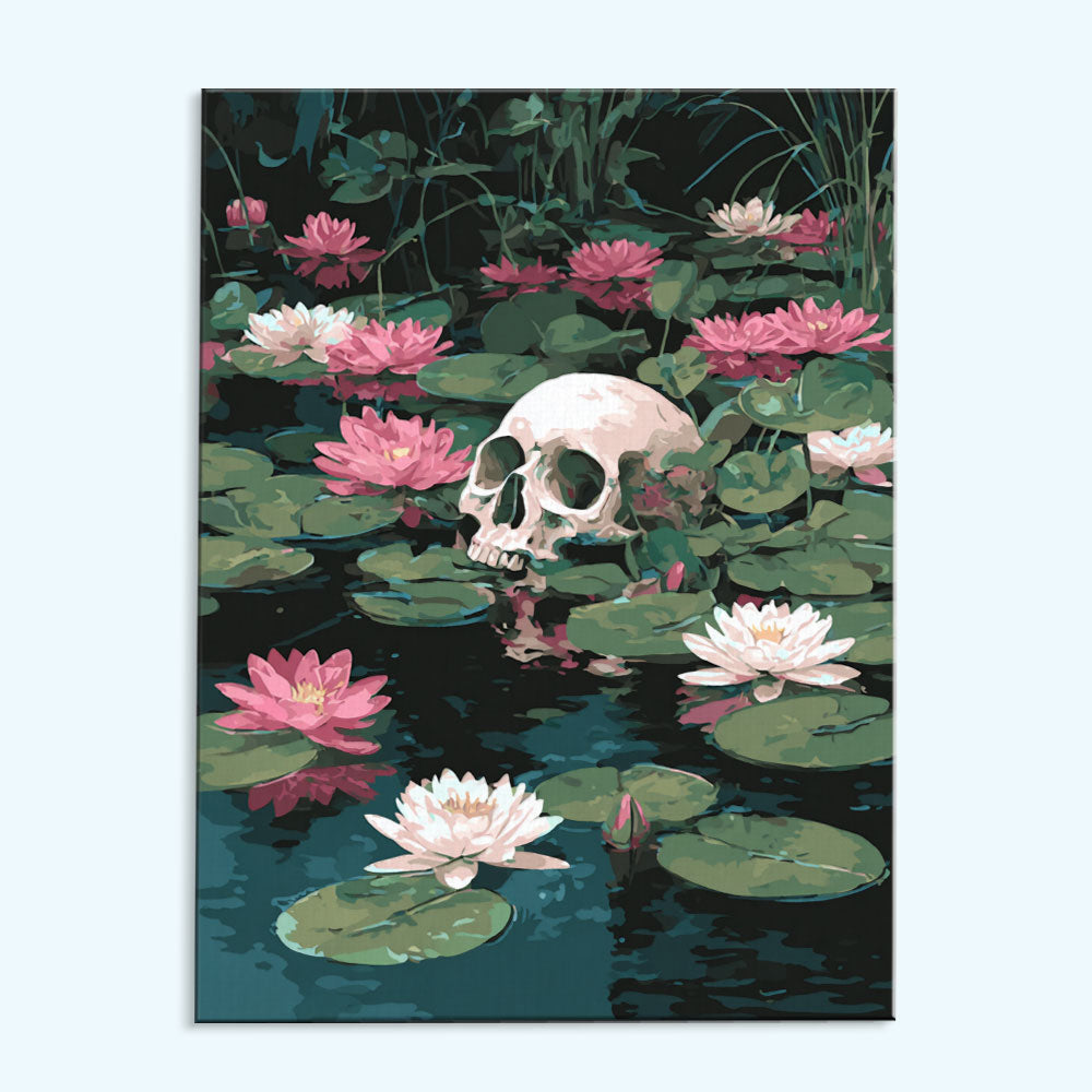 Skull on Water Lilies | Paint by Numbers Kit