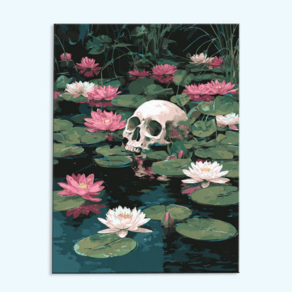 Skull on Water Lilies | Paint by Numbers Kit