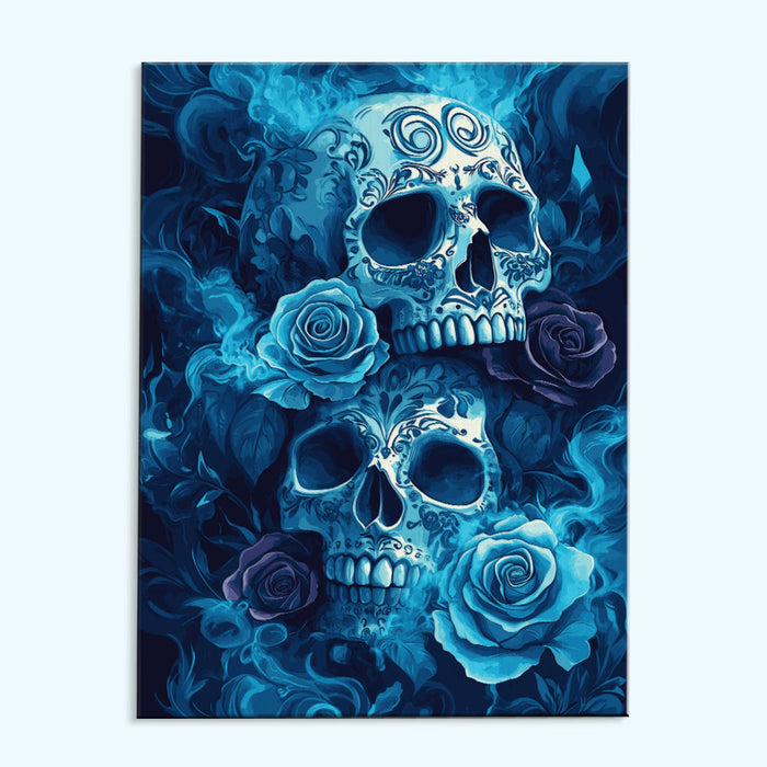 Blue Roses and Skulls