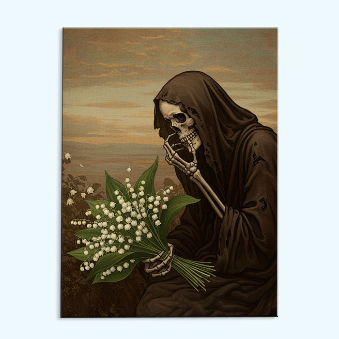 Skeleton with Lily of the Valley - May Birth Flower