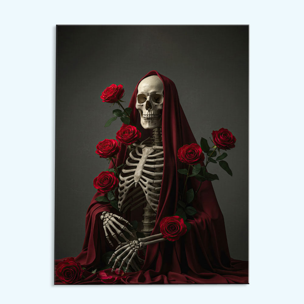 Skeleton with Rose - June Birth Flower | Paint by Numbers Kit