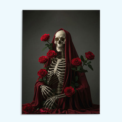 Skeleton with Rose - June Birth Flower | Paint by Numbers Kit