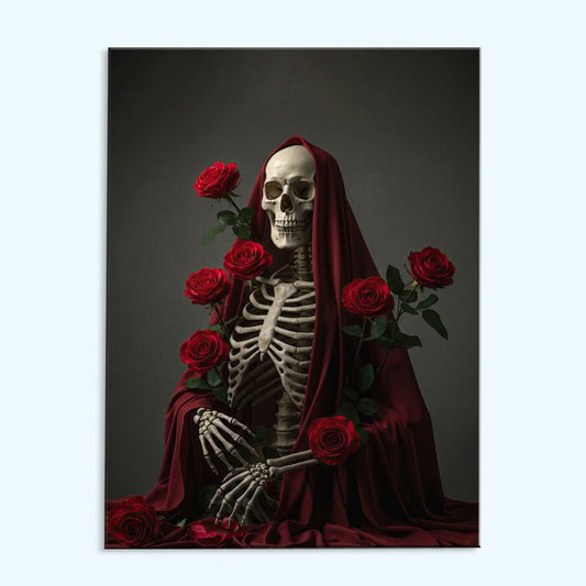 Skeleton with Rose - June Birth Flower | Paint by Numbers Kit