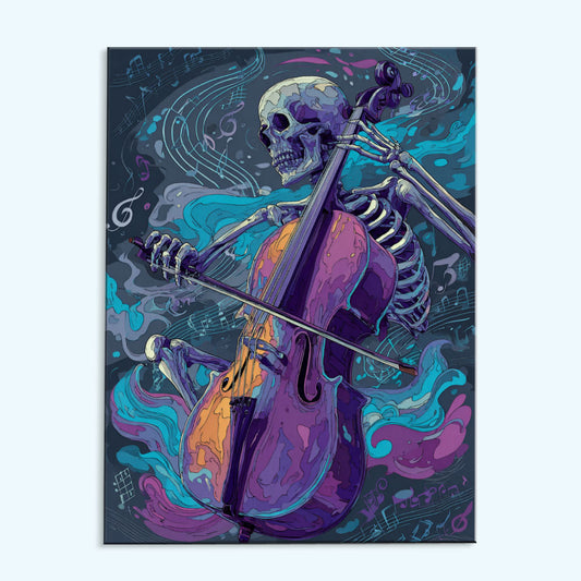 Skeleton on Cello | Paint by Numbers Kit