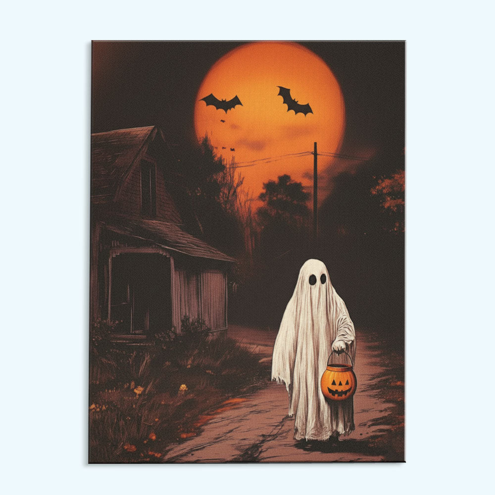 Pumpkin Lantern Ghost | Paint by Numbers Kit