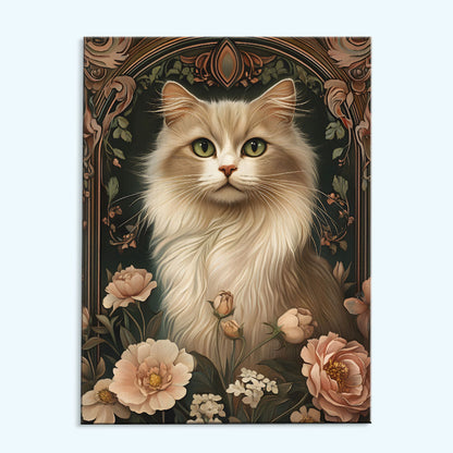 Silken Cat in Bloom | Paint by Numbers Kit