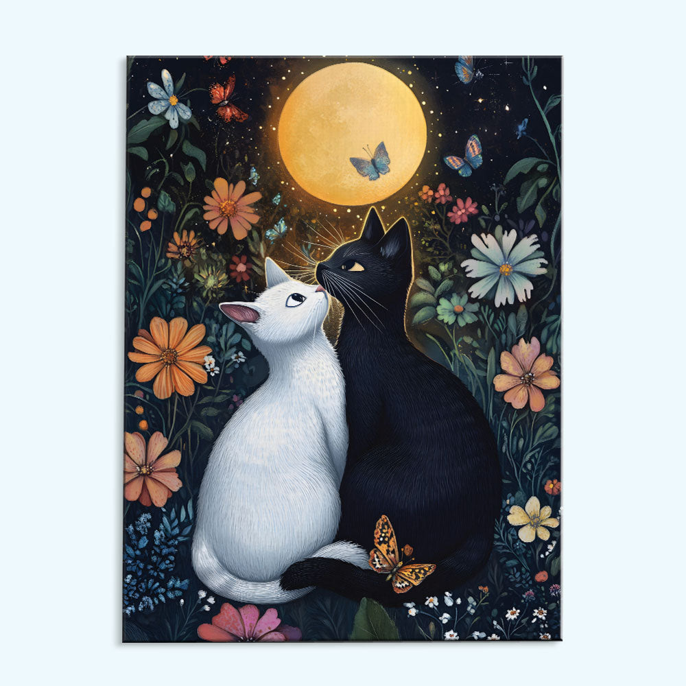 Cat's Love in the Moon | Paint by Numbers Kit