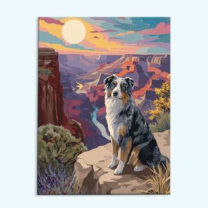 Grand Canyon NP - Australian Shepherd | Paint by Numbers Kit