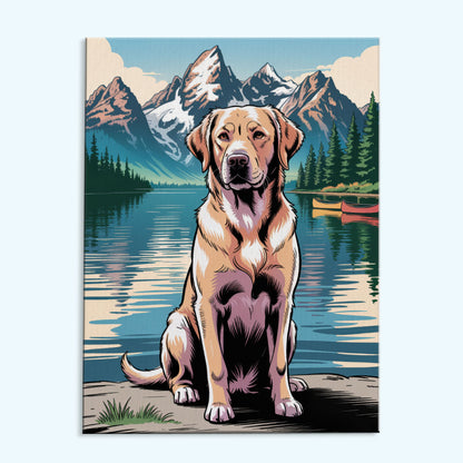 Grand Teton NP - Labrador Retriever | Paint by Numbers Kit
