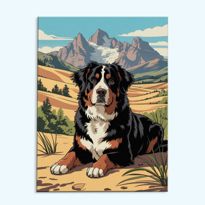 Great Sand Dune NP - Bernese Mountain Dog | Paint by Numbers Kit