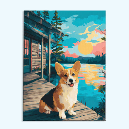 Lake Tahoe - Corgi | Paint by Numbers Kit