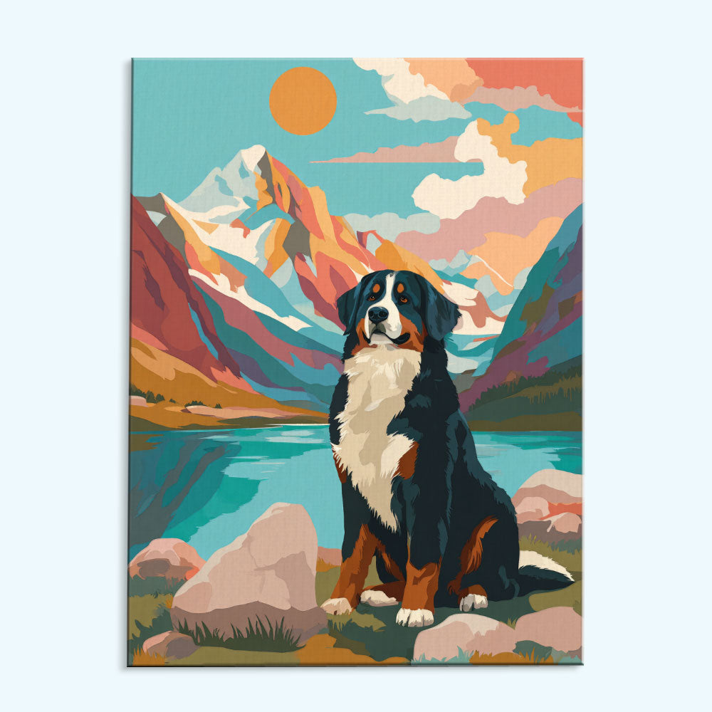 Rocky Mountain NP - Bernese Mountain Dog | Paint by Numbers Kit
