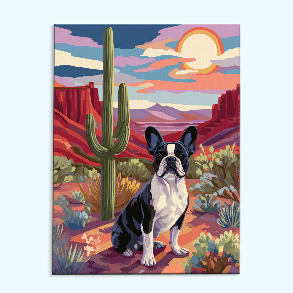 Saguaro NP - French Bulldog | Paint by Numbers Kit