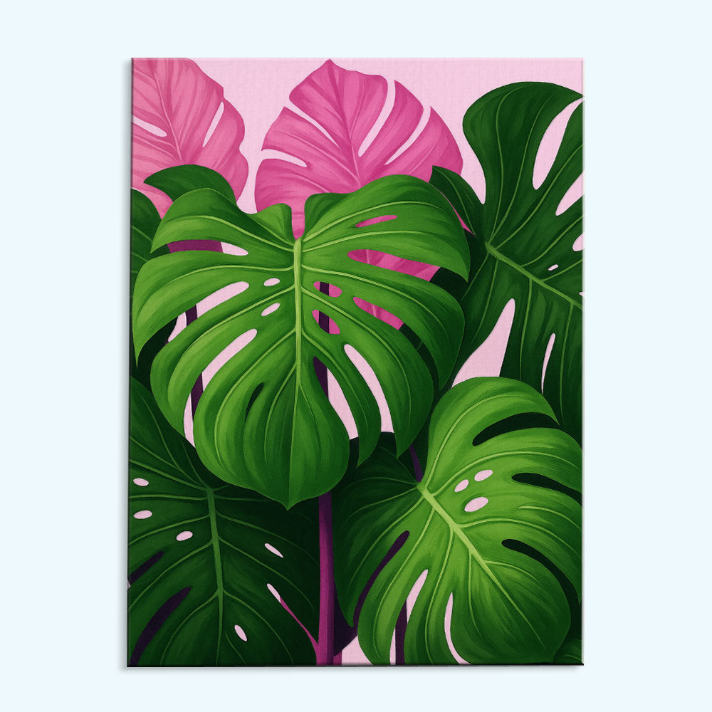 Pink Monstera|Paint by Numbers Kit