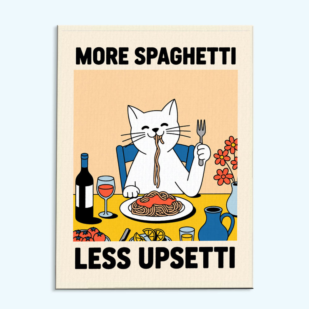 More Spaghetti, Less Upsetti Funny Cat | Paint By Number Kit